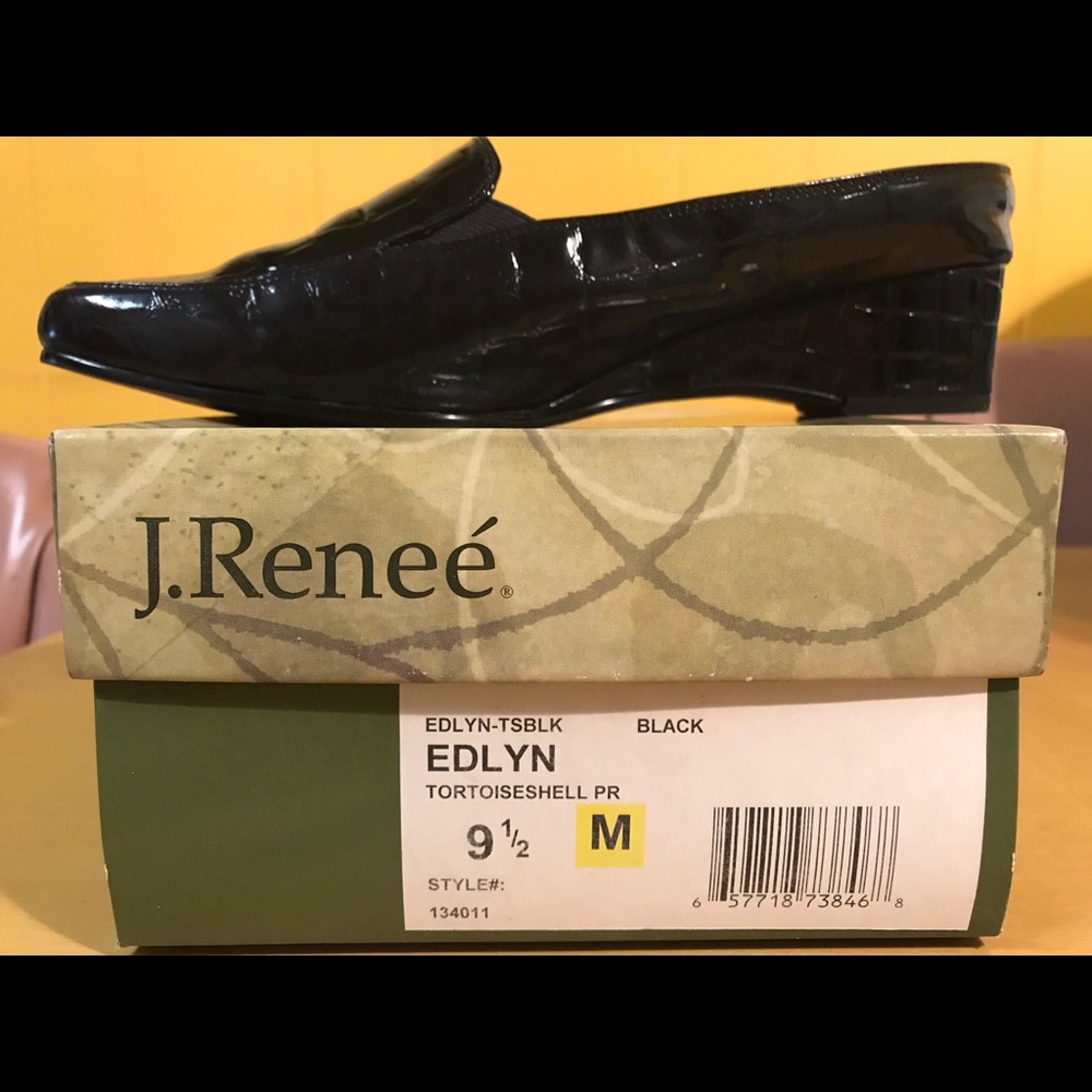 Black size 9 1/2 slip on mules